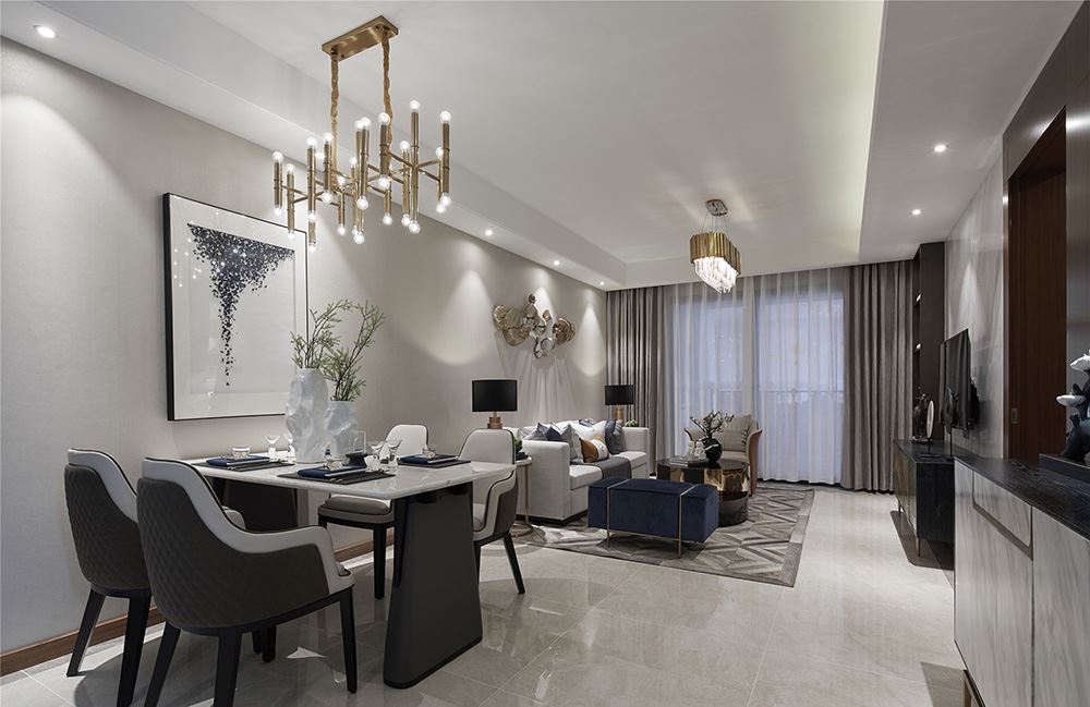 南寧市華潤萬象華府現代簡約風格二居室裝修案例