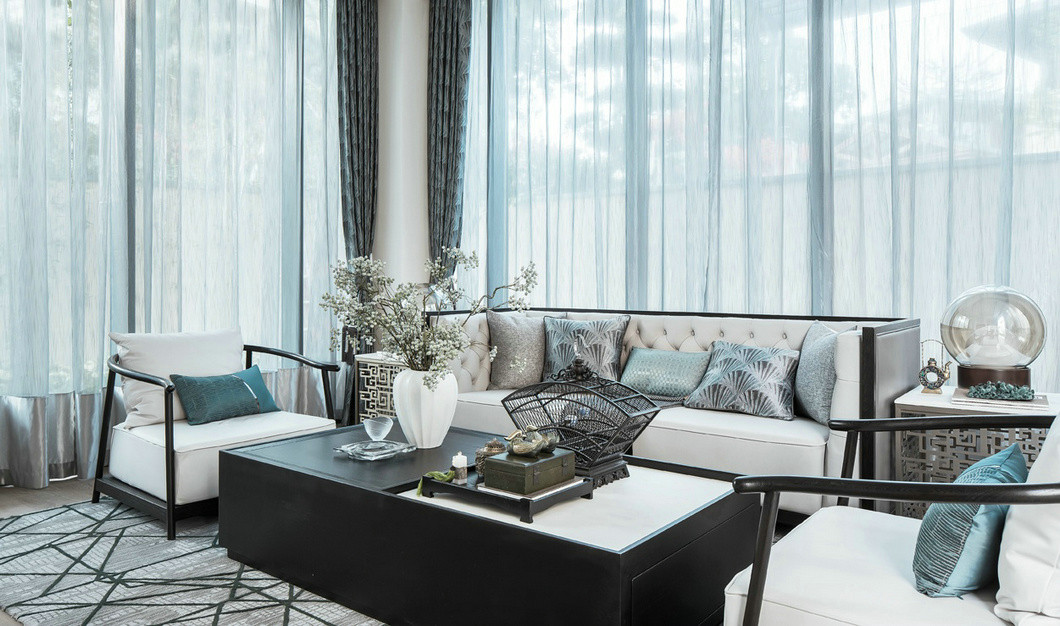 佛山市金地·中南·新城大境新中式風(fēng)格四居室裝修案例