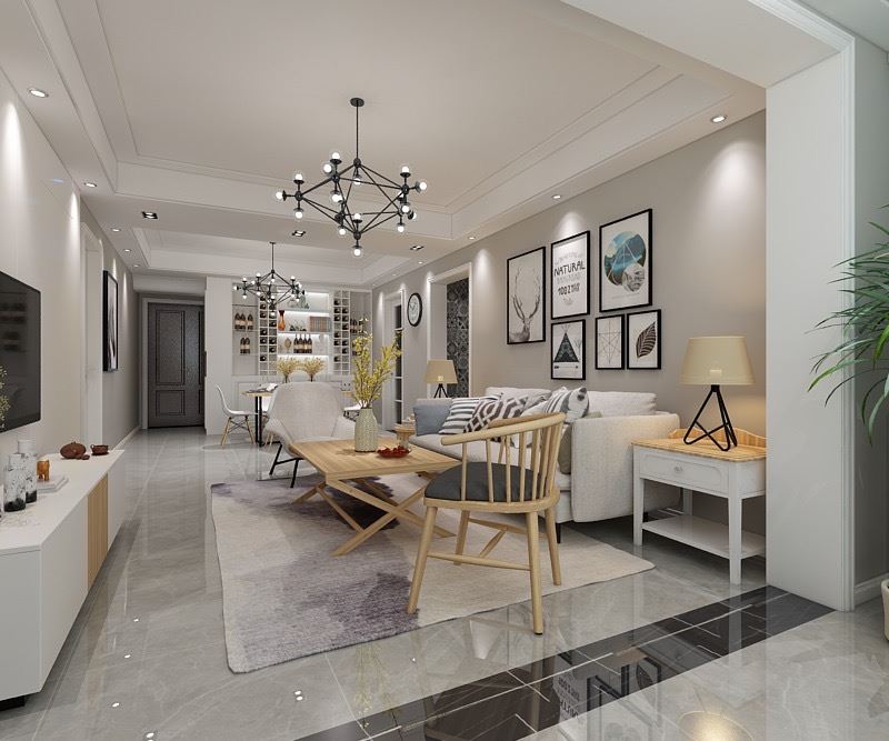 連云港市嘉泰城市花園北歐風(fēng)格三居室裝修案例