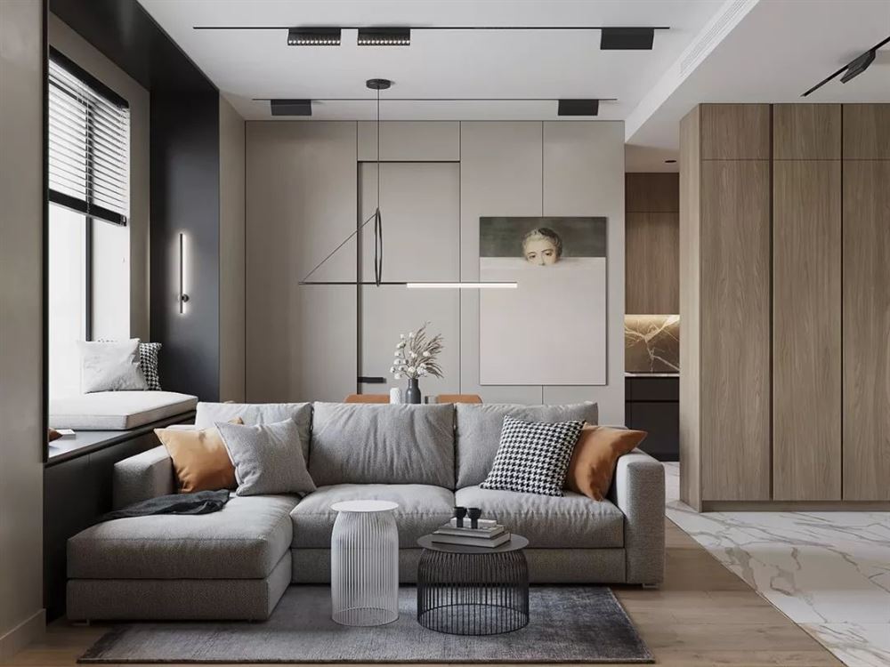 佛山市順德自在城輕奢風格三居室裝修案例