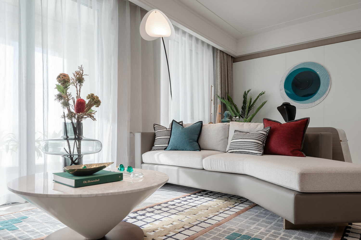 簡約新中式風格室內家裝案例效果圖-客廳 簡約新中式風格室內家裝案例效果圖-客廳