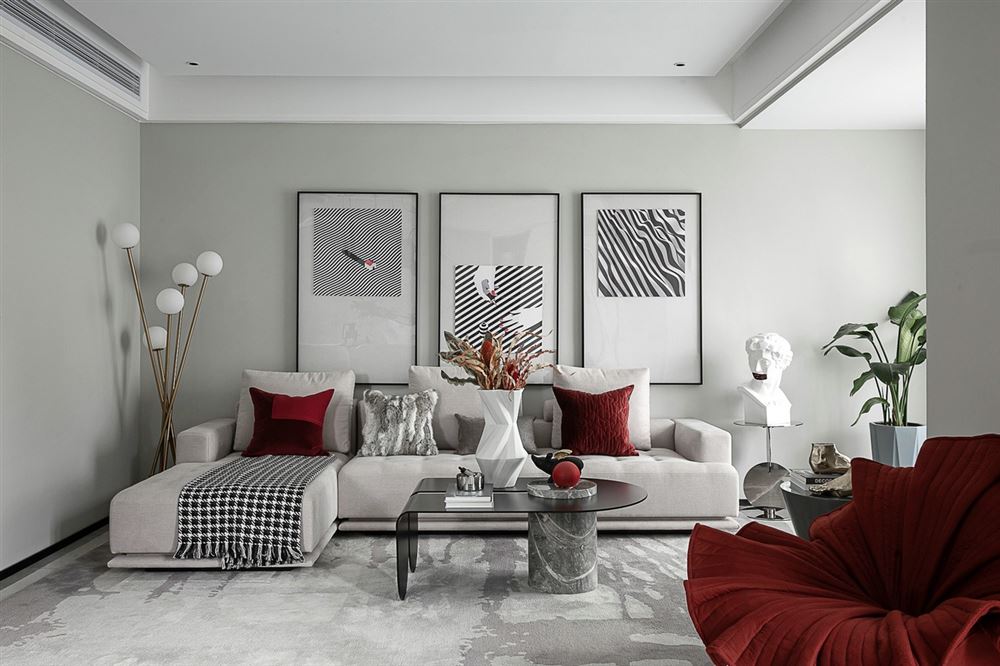 江門市奧園泉林黃金小鎮現代簡約風格三居室裝修案例