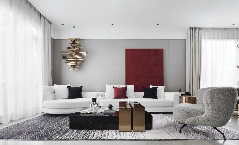 江門市五邑碧桂園輕奢風格三居室裝修案例