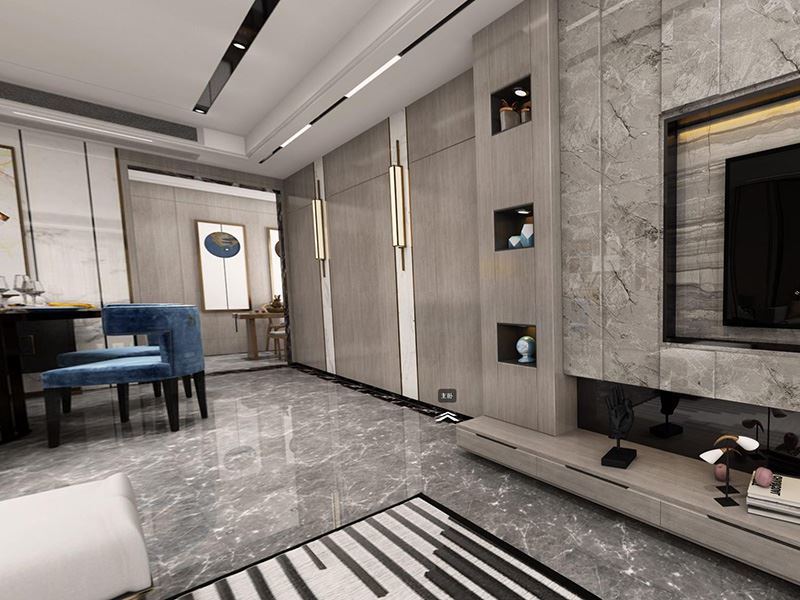 茂名市保險局住宅樓輕奢風(fēng)格四居室裝修案例