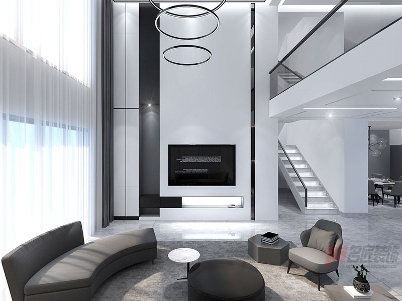 自貢市遠達·南湖領御現(xiàn)代簡約風格別墅裝修案例