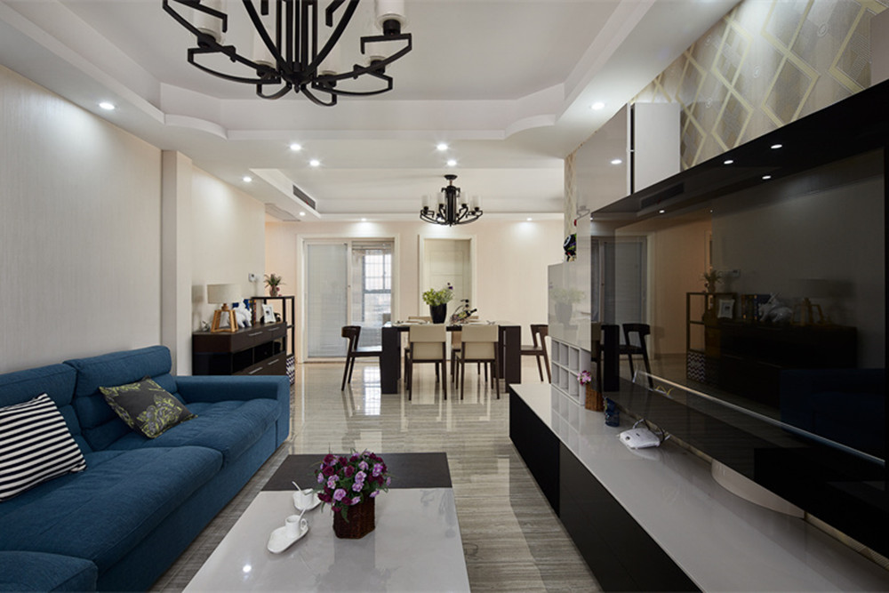 嘉興市大眾湖濱花園現代簡約風格三居室裝修案例