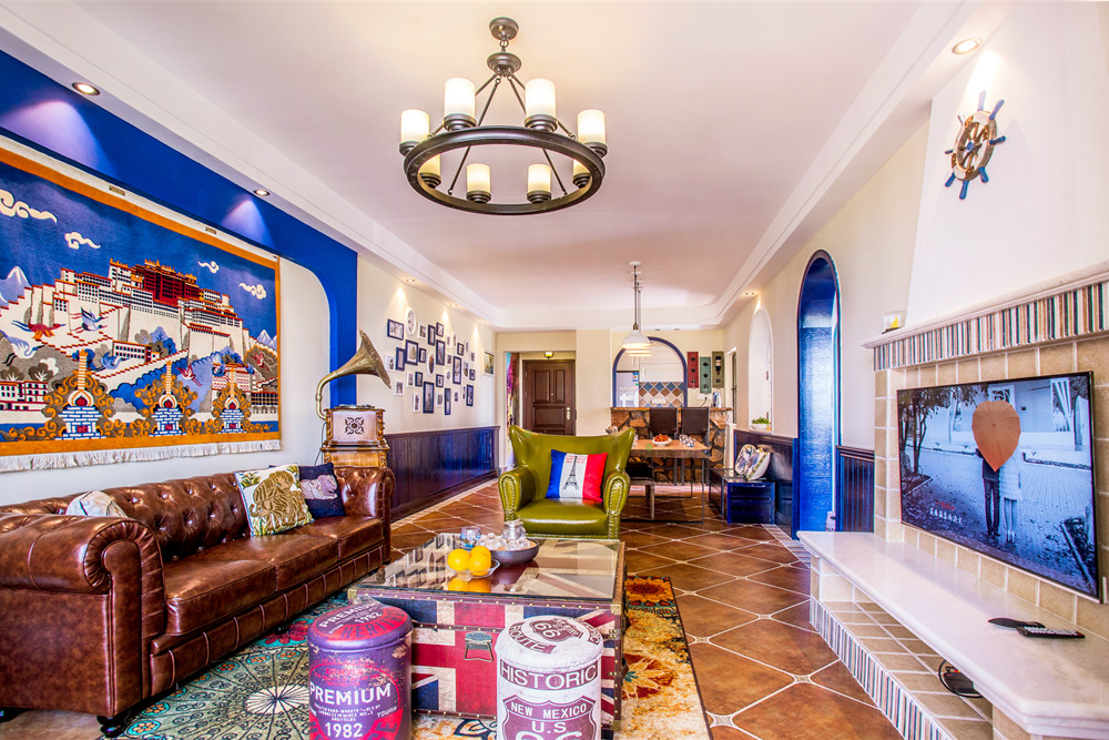 惠州市九洲玉帶灣地中海風格二居室裝修案例