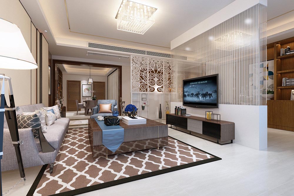 江門市翠湖灣現(xiàn)代簡約風格四居室裝修案例