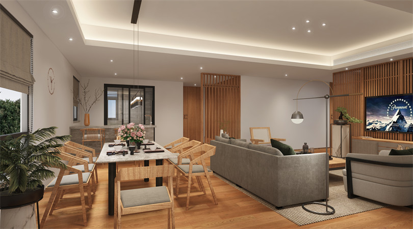 廣州市保利公園九里現代簡約風格四居室裝修案例