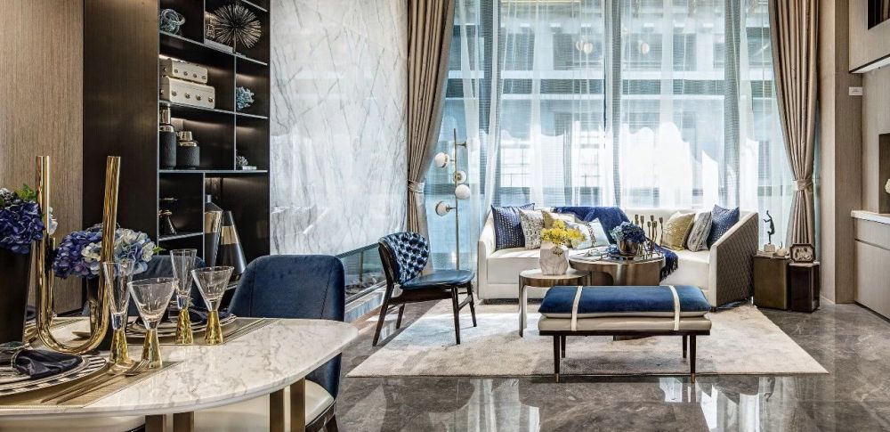 廣州101-200平米輕奢風格恒大中央廣場室內裝修設計案例