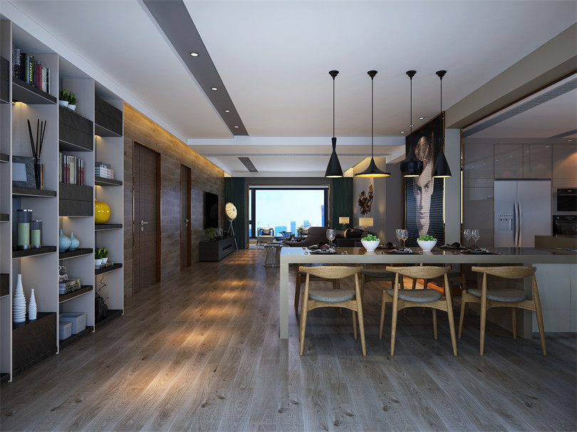 廣州市遠洋招商保利東灣輕奢風格四居室裝修案例