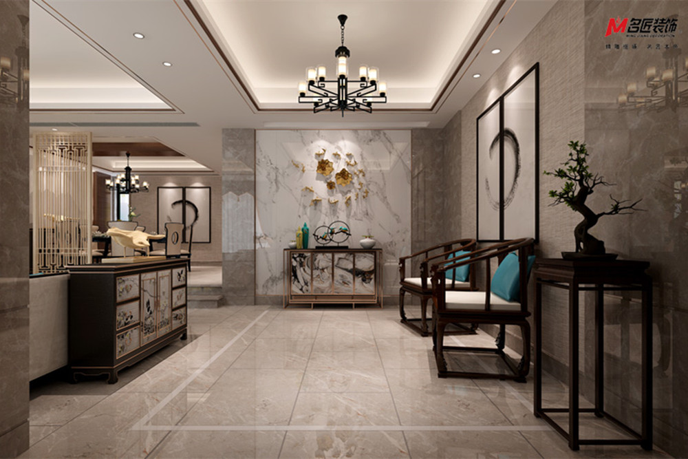 合肥市通和·星辰同輝新中式風格四居室裝修案例