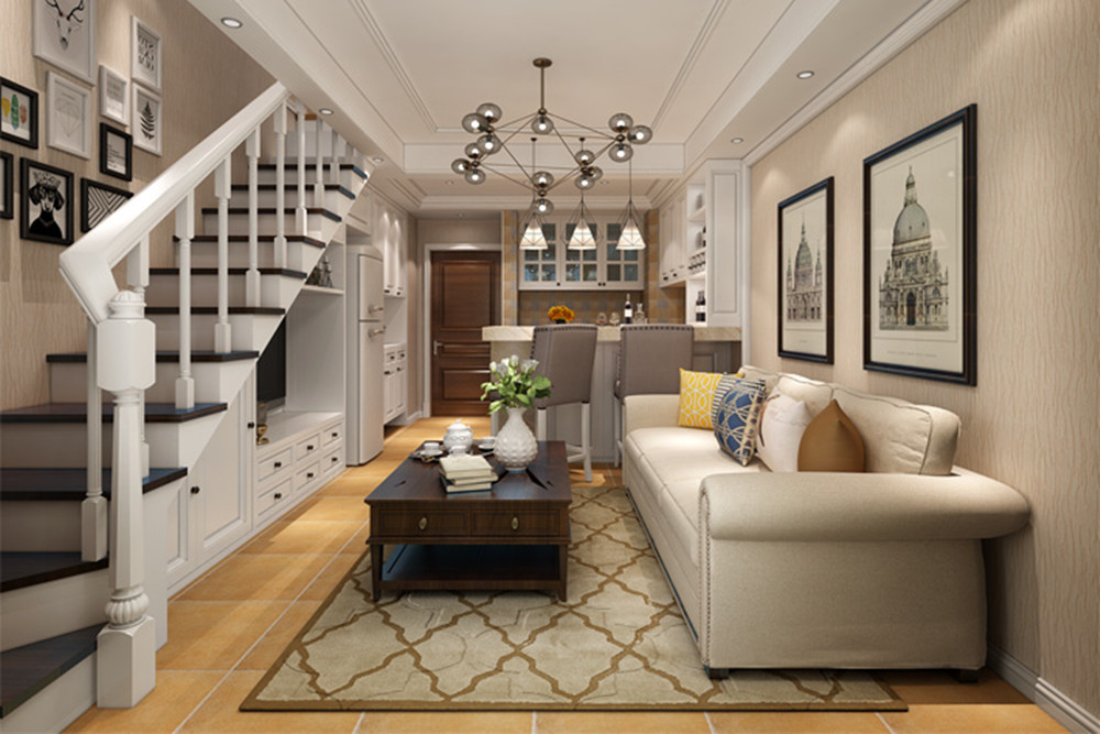 合肥市偉星公園都薈美式風(fēng)格三居室裝修案例