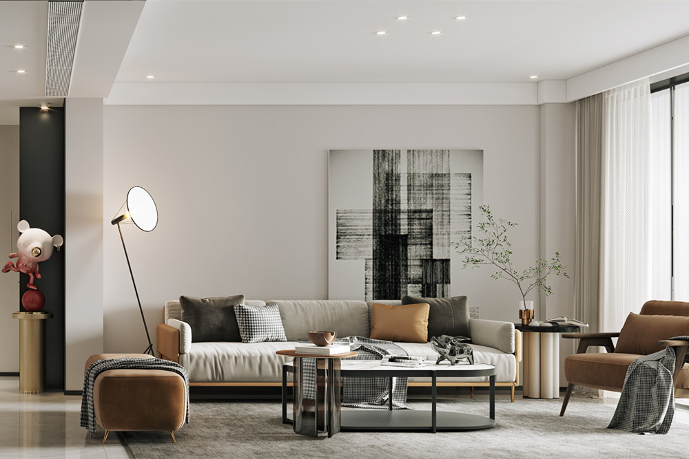 嘉興市中山名府現代簡約風格四居室裝修案例