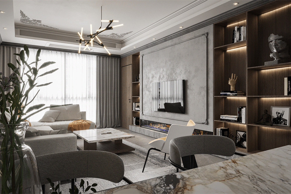 嘉興市海鹽碧桂園輕奢風(fēng)格三居室裝修案例