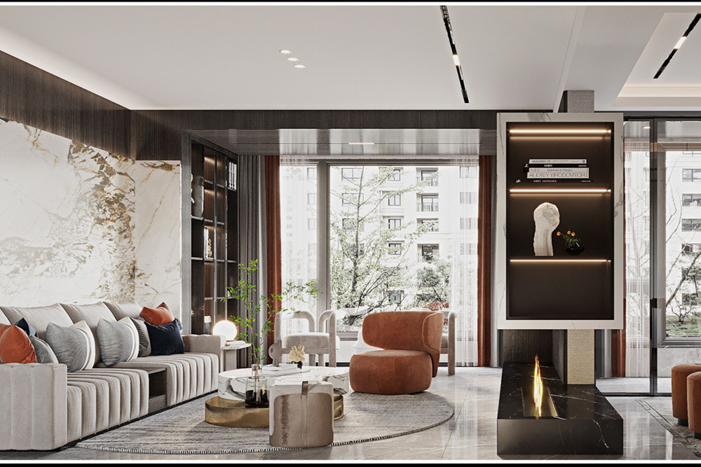 嘉興市百合花園現代簡約風格三居室裝修案例