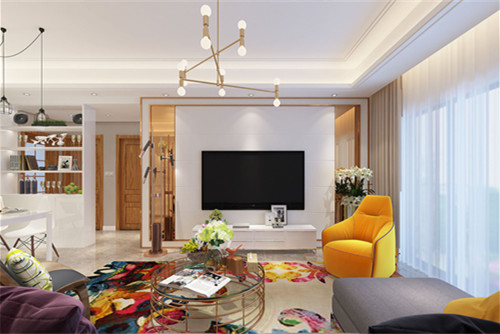 梧州市安居小區輕奢風格三居室裝修案例