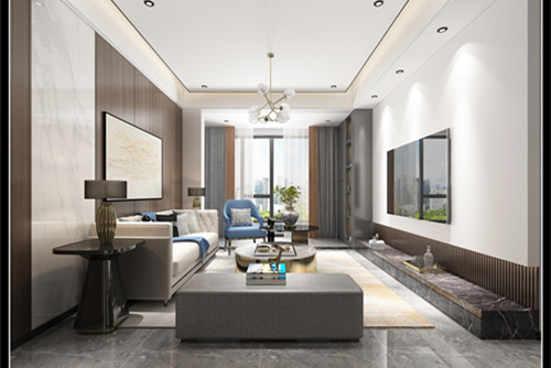 玉林市彰泰城輕奢風格三居室裝修案例