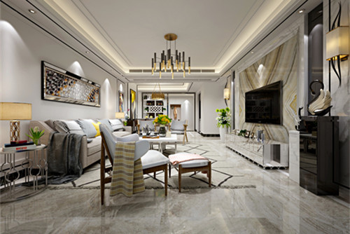 梧州市東山一街58號住宅樓歐式風格三居室裝修案例