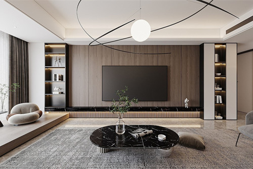 德陽市豪庭輕奢風格三居室裝修案例