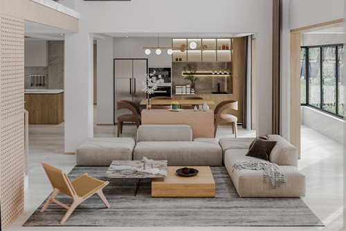 淮安市金輝天鵝灣現代簡約風格別墅裝修案例