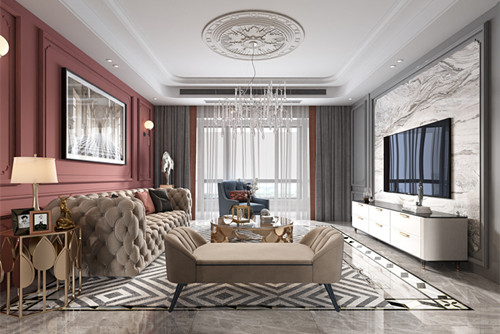 淮安市杰人樓輕奢風(fēng)格三居室裝修案例