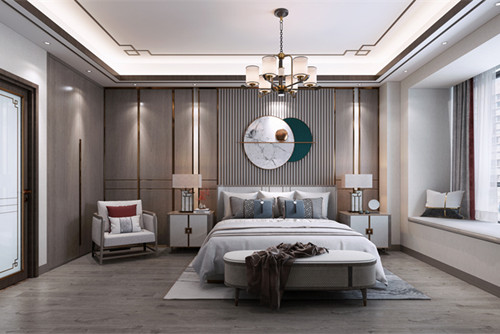 湛江市吳川第一城新中式風格平層裝修案例