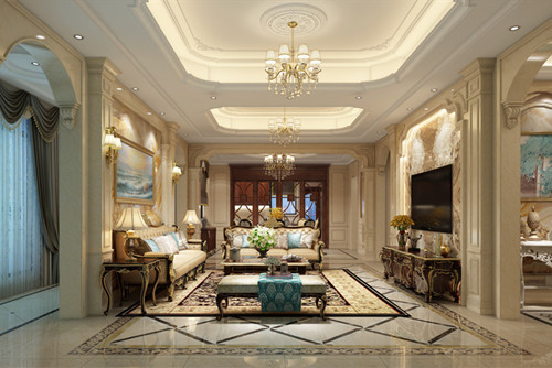海口市港島花園歐式風格別墅裝修案例
