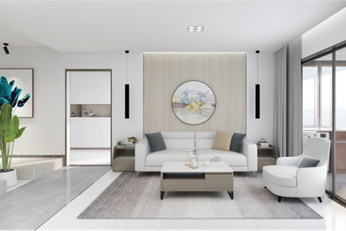 ?？谑袊Q城市花園現代簡約風格三居室裝修案例