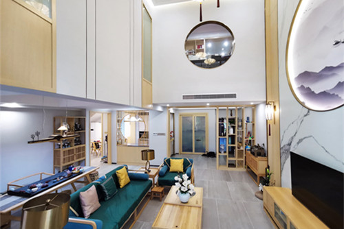 海口市都市森林新中式風(fēng)格復(fù)式裝修案例