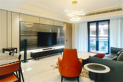 自貢市珍珠寺社區輕奢風格三居室裝修案例