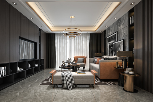 貴港市幸福家園現(xiàn)代簡約風格三居室裝修案例