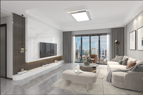 江門市珠江國際新城現(xiàn)代風格三居室裝修案例