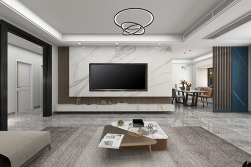 江門市世茂碧海銀湖現代風格三居室裝修案例