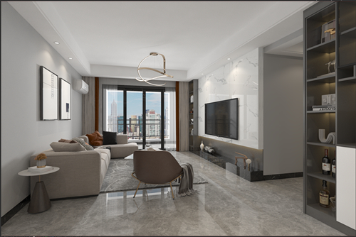 江門市德信園現(xiàn)代風(fēng)格三居室裝修案例