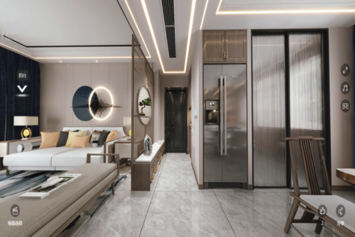 茂名市財富時代新中式風格四居室裝修案例