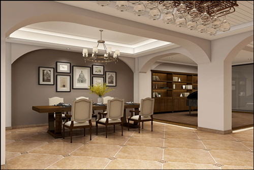 海口市保利中央海岸新中式風格別墅裝修案例