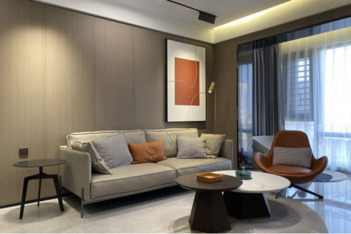 海口市南海幸福匯輕奢風格三居室裝修案例