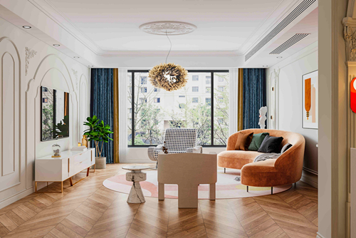 淮安市金輝天鵝灣現代風格三居室裝修案例