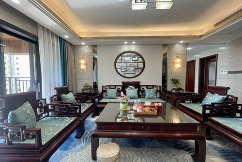 江門市江海碧桂園新中式風格四居室裝修案例