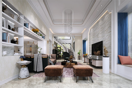 中山市凱茵又一城花漾集新中式風(fēng)格別墅裝修案例