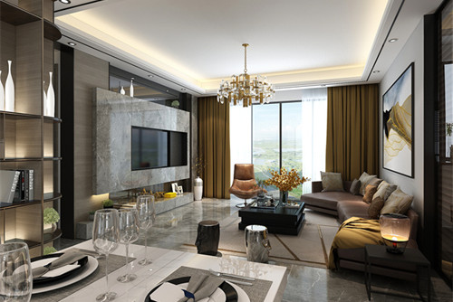 中山市吉寶盛世灣輕奢風(fēng)格四居室裝修案例