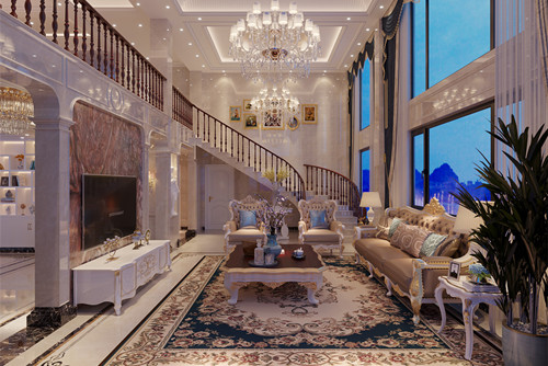 潮州市半小區歐式風格別墅裝修案例