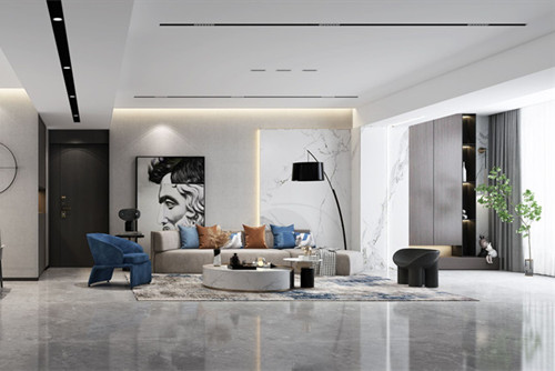 海口市廣昌花苑現代簡約風格平層裝修案例