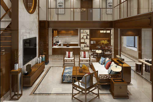 ?？谑斜坦饒@劍橋郡新中式風格別墅裝修案例