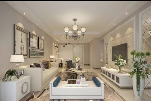 貴港市普羅旺斯現代簡約風格三居室裝修案例