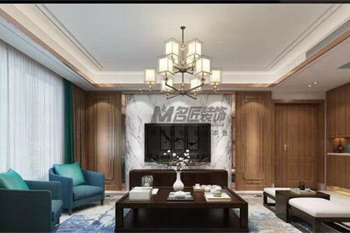 合肥市偉星公園都薈新中式風(fēng)格四居室裝修案例