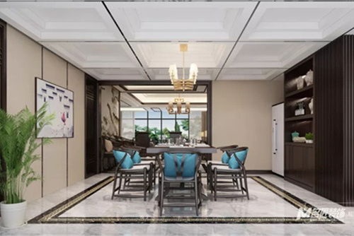 汕頭市海灣一城時代花園新中式風(fēng)格三居室裝修案例